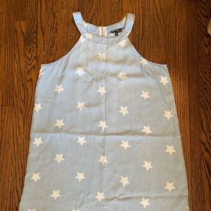 Soft denim dress with white stars